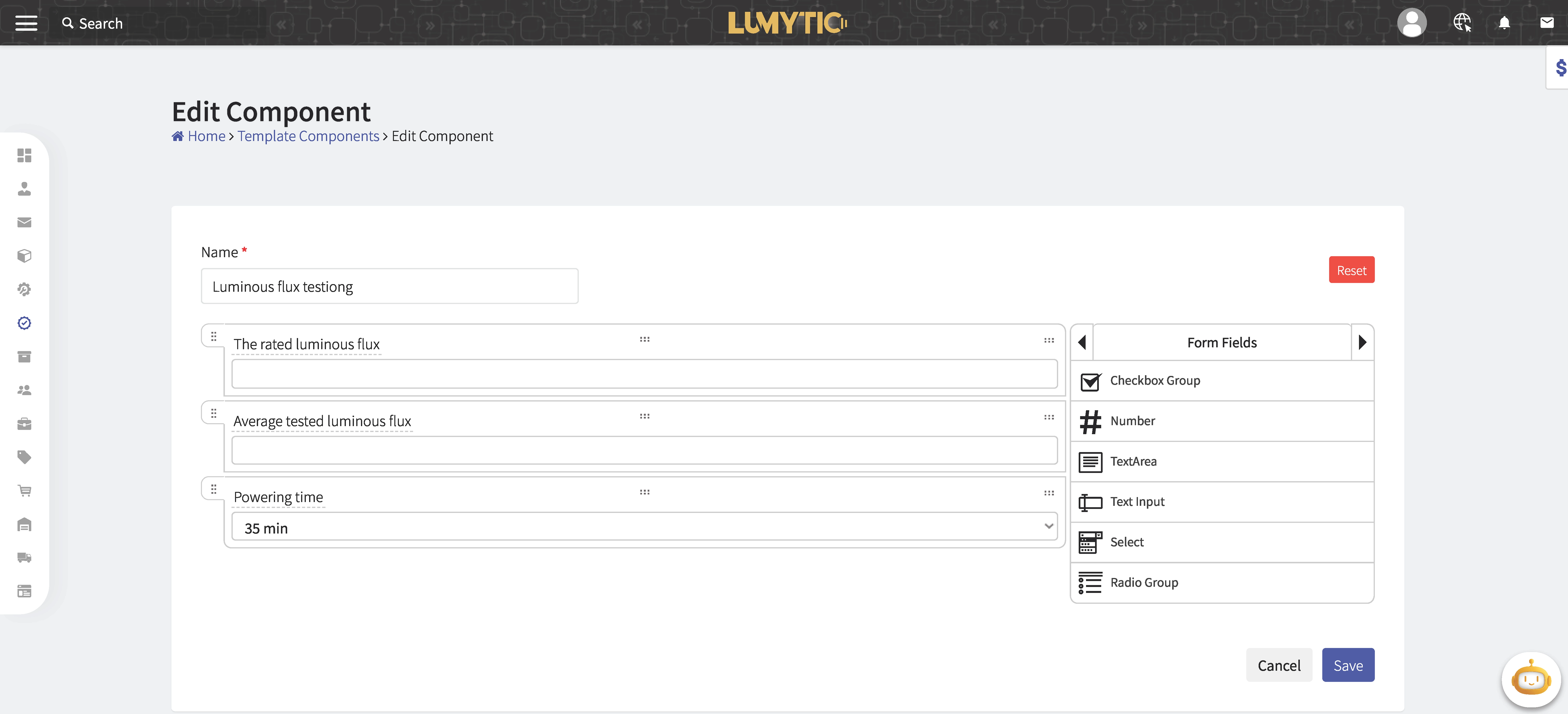Edit Template Component