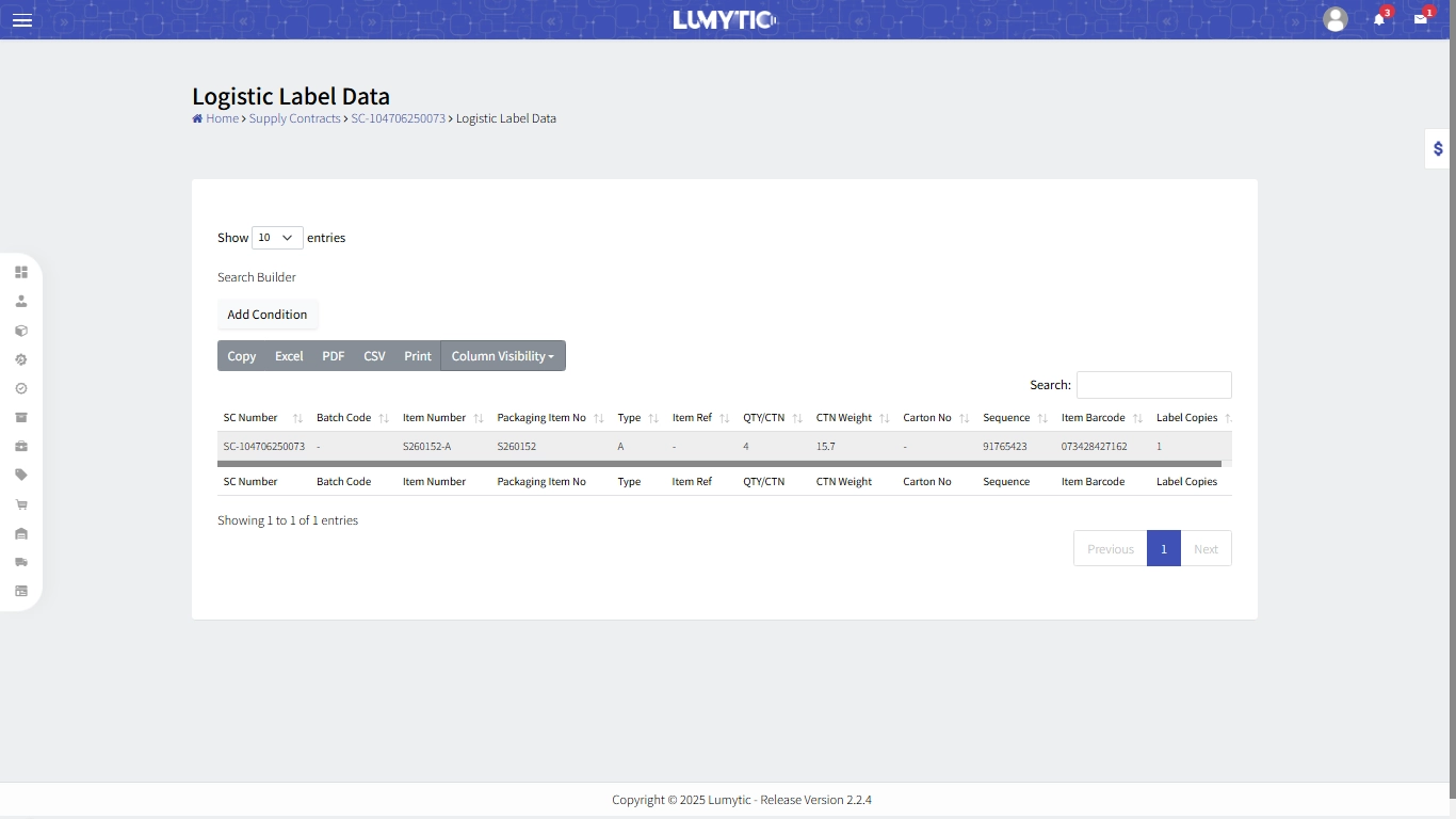 logistic Label Data