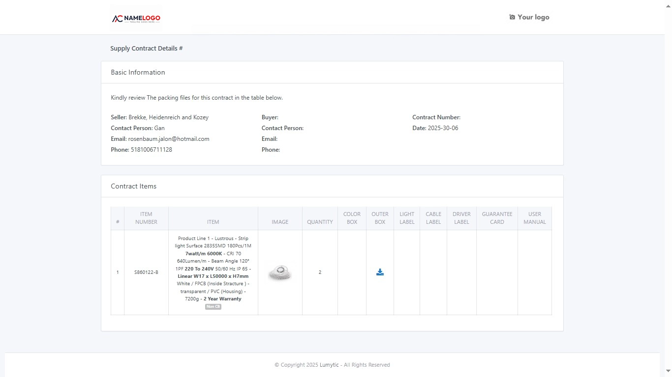 Share supply contract via access link