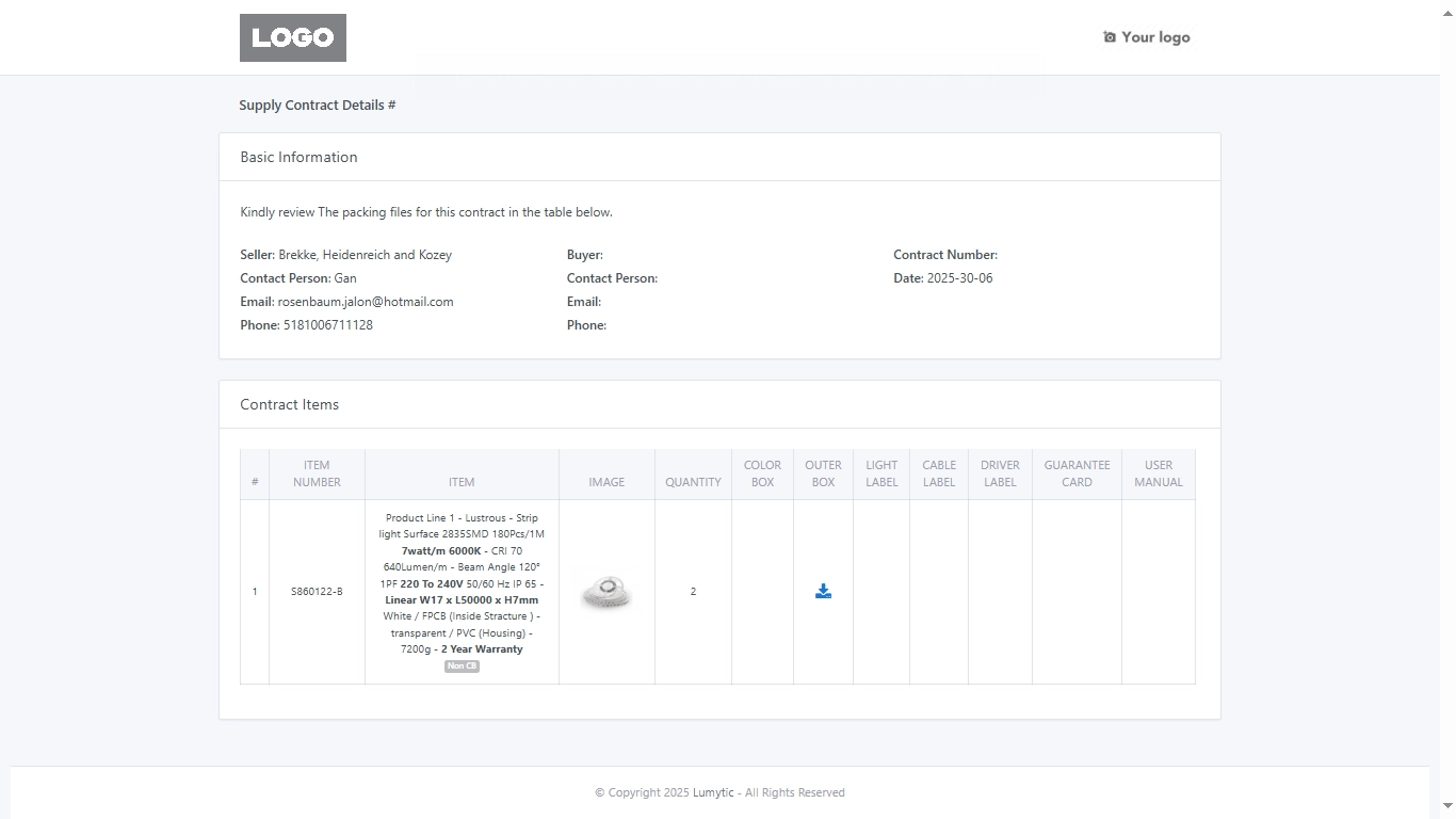 Share supply contract via access link