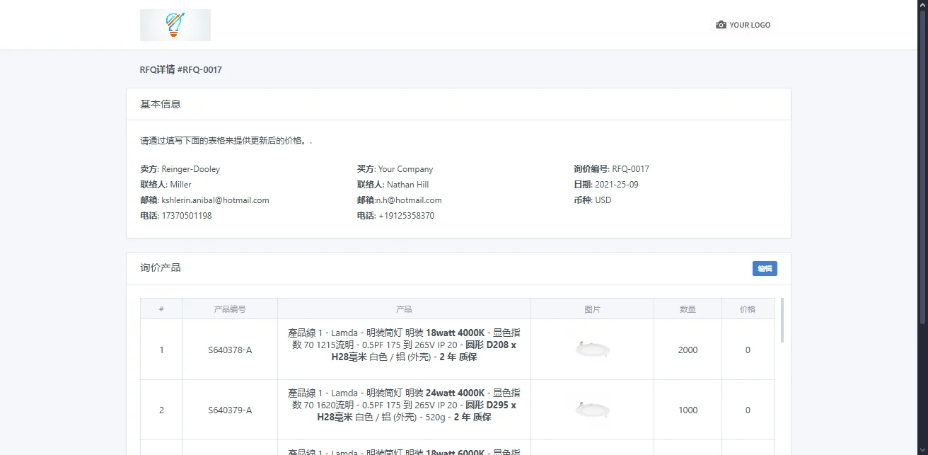 Share RFQ via access link